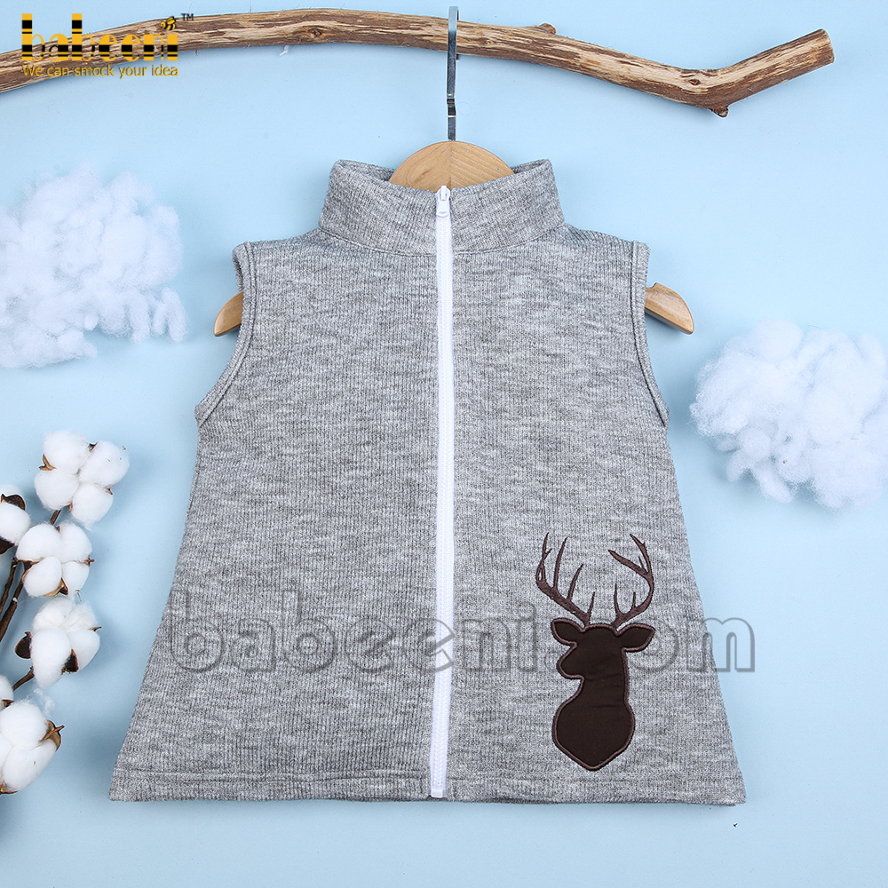 Lovely Deer applique cardigan Jacket - ST 061