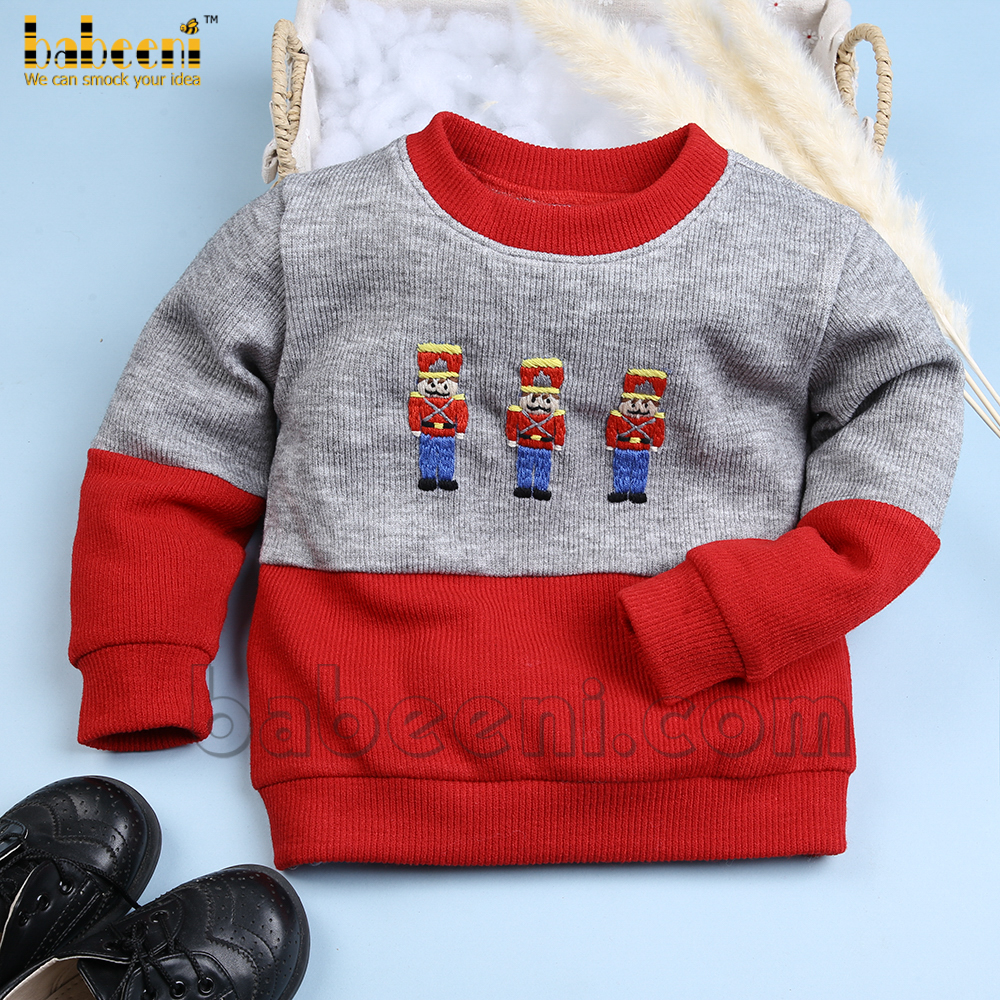 Soldier embroidery baby cardigan - ST 069