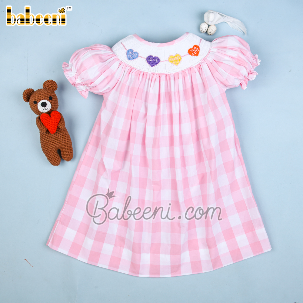 Sweet heart  smocked dress in bishop style - DR 3340