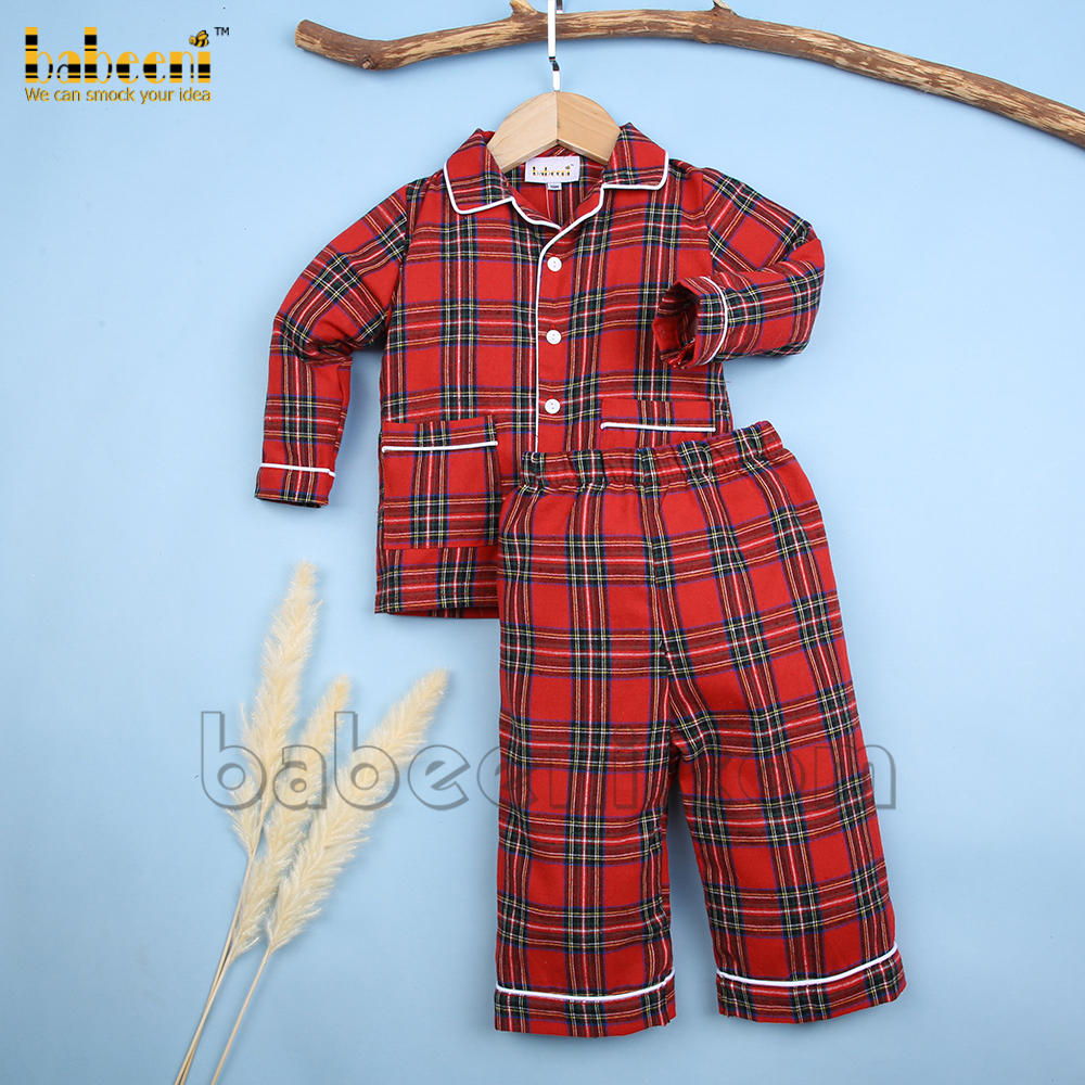 Smocked pajamas for little boys - PJ 041