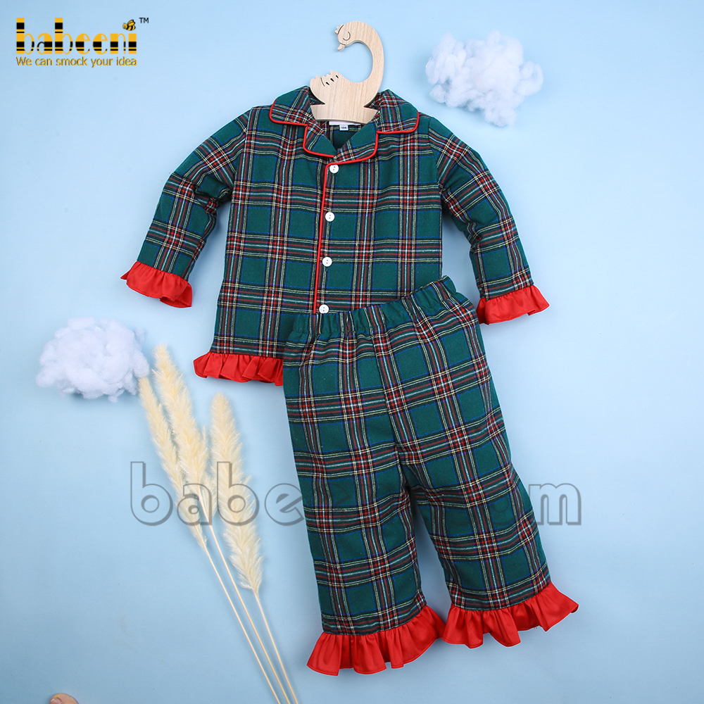 Little girl pajamas with ruffles - PJ 042