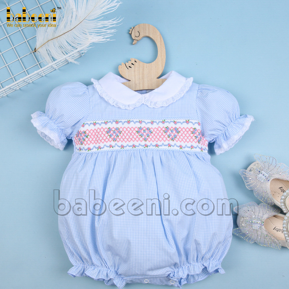 Heart floral embroidery baby bubble - DR 3327