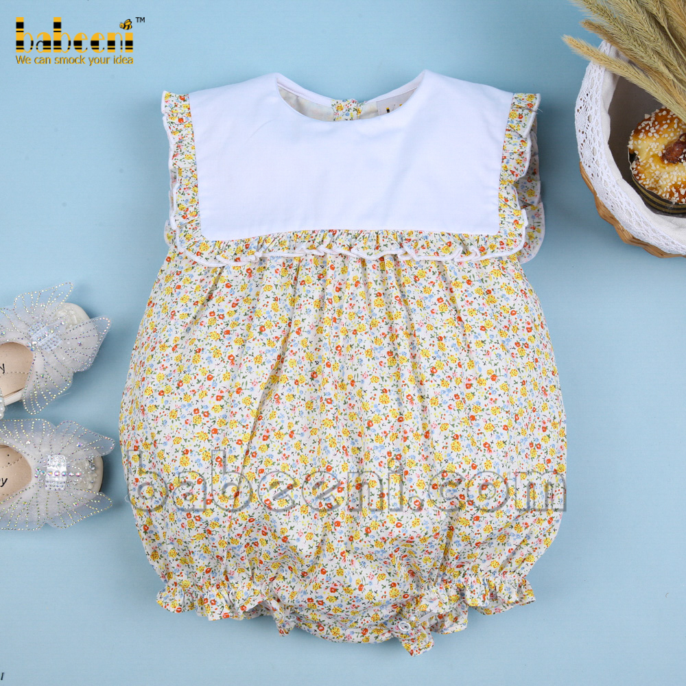 Cute floral ruffle floral bubble for little girls - DR 3332