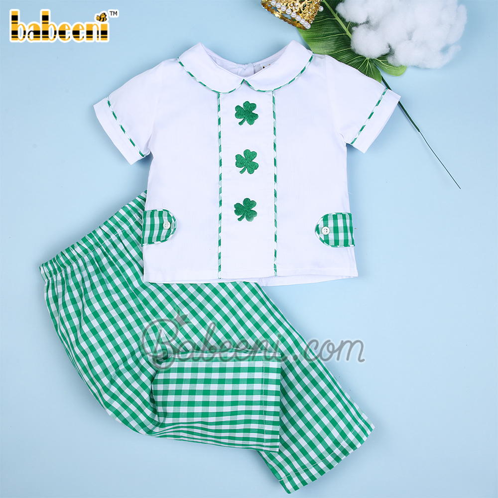 Clover hand embroidery boy set - BC967