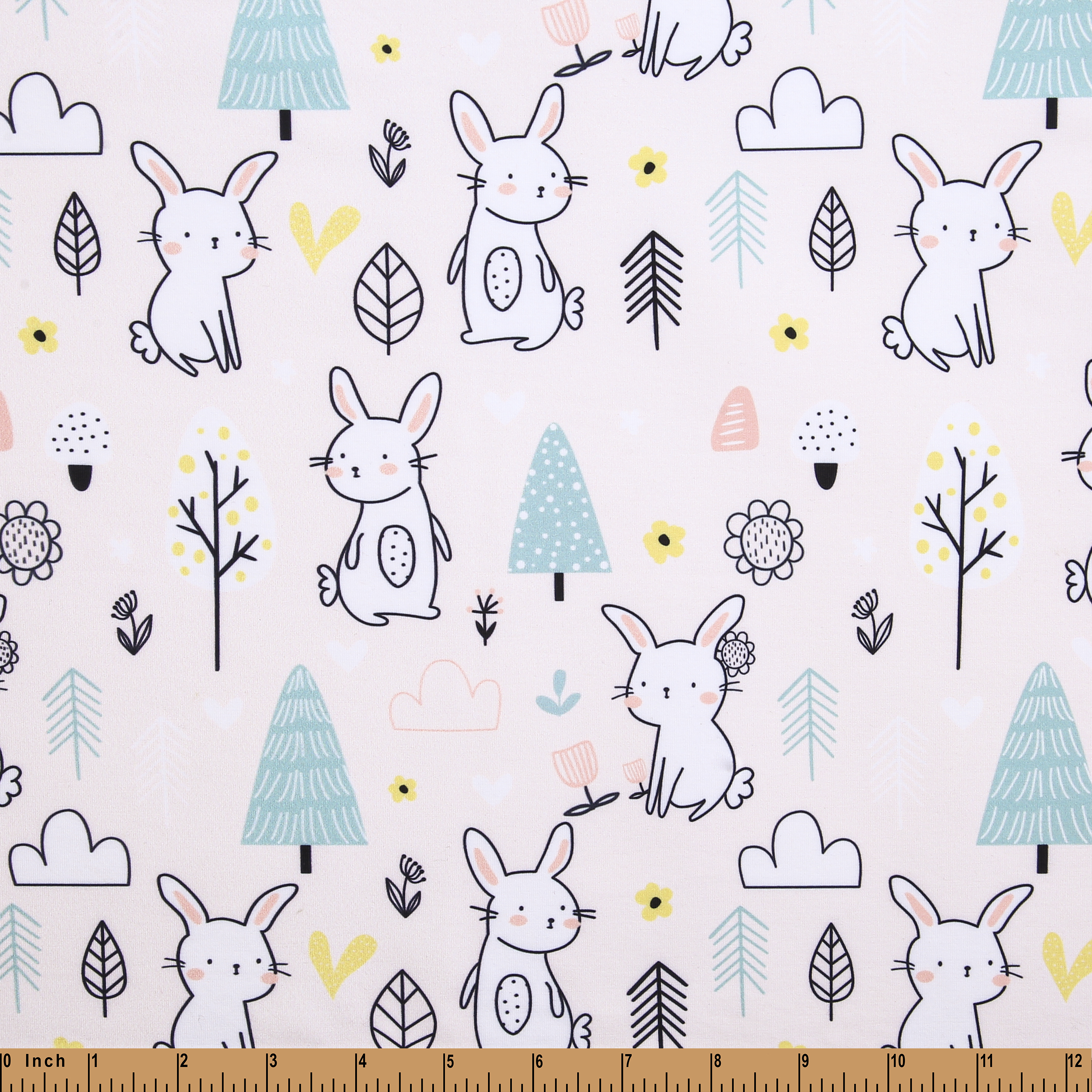 CD34- Naive rabbit thin cardigan printing 4.0 fabric