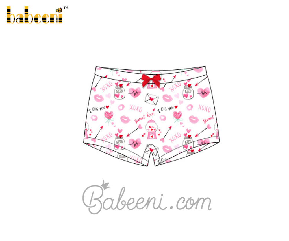 Valentine patterns printed underwear for little girls - UG 19