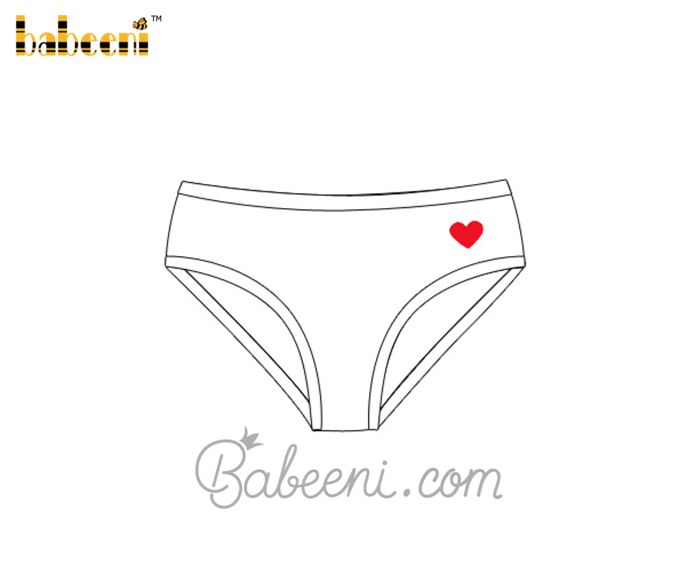 Heart embroidery women underwear - UW 03