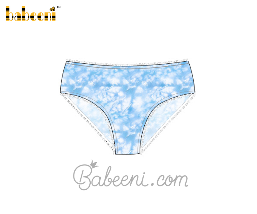 Light blue tie dry printed women underwear - UW 06