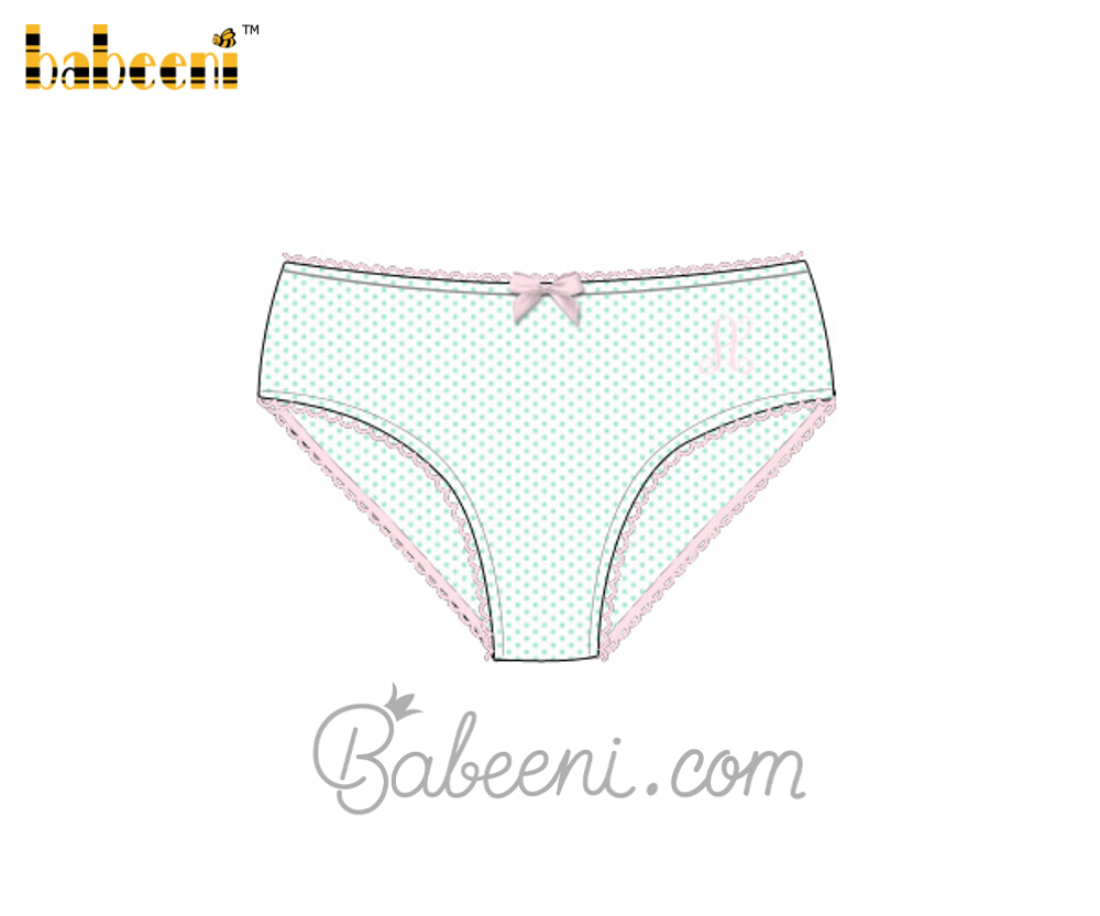 A monogram mint polka dot women underwear - UW 08