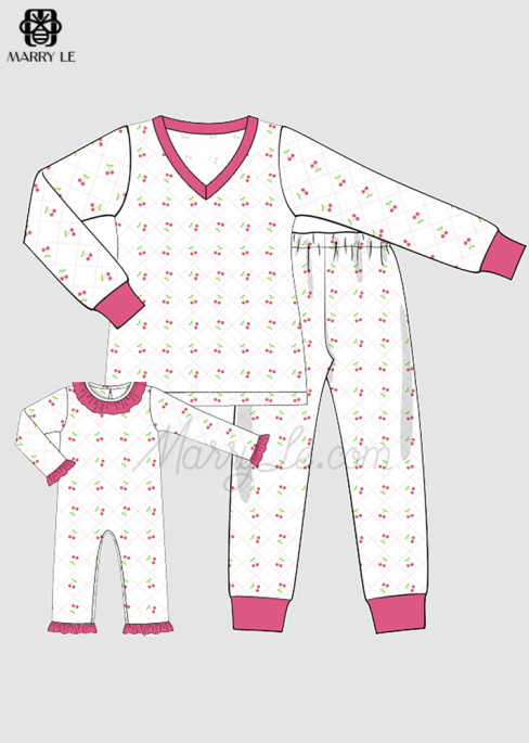 CUSTOMIZE MOM AND GIRL MATCHING CHERRY OUTFIT - MD184