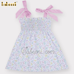 Floral printed Shirred baby dress - DR 3394