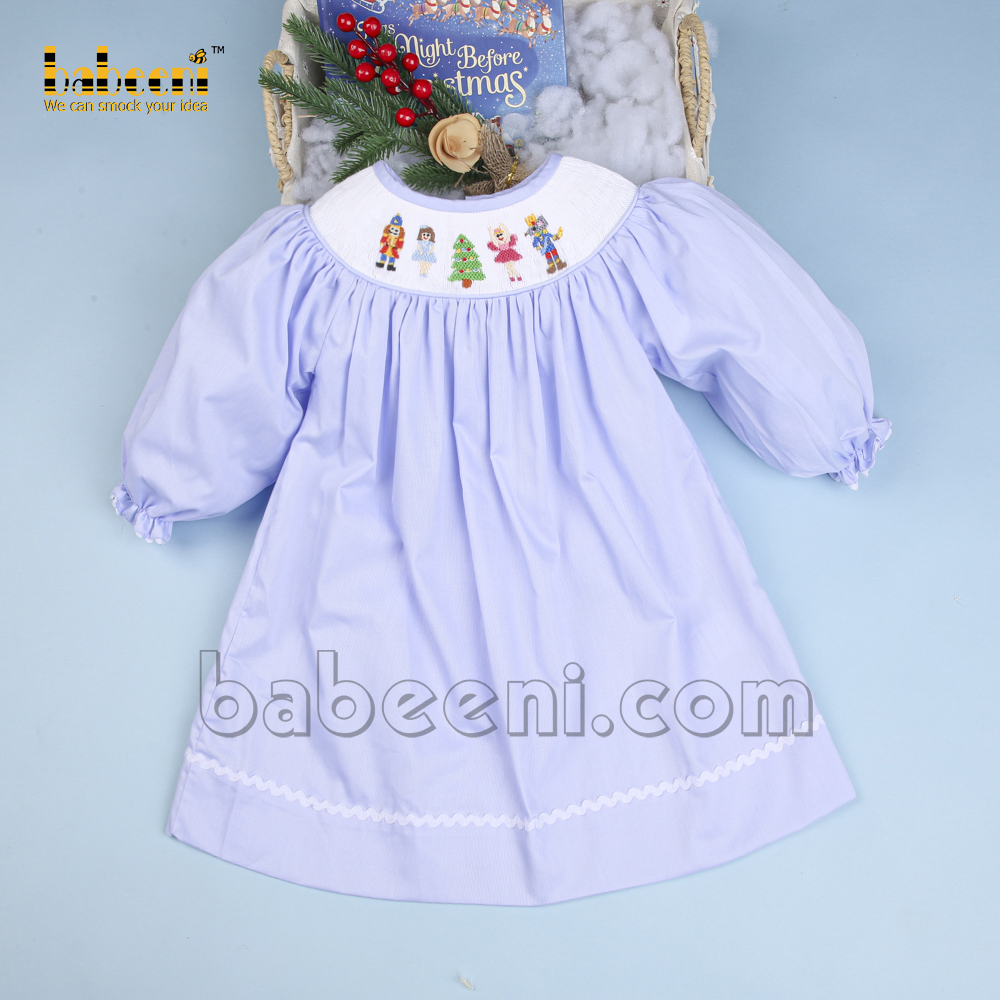 Christmas toy characters smocked baby dress - DR 3074