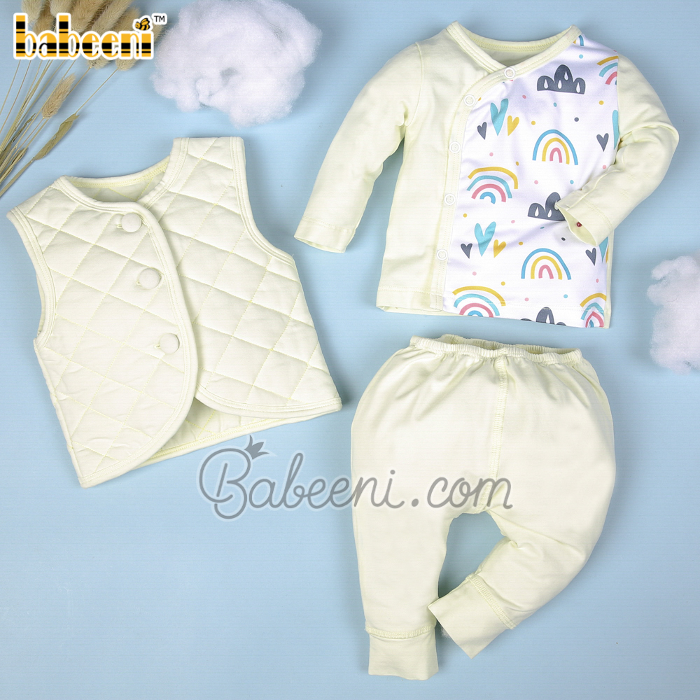 Yellow knit baby set clothing for little girls – GS 09