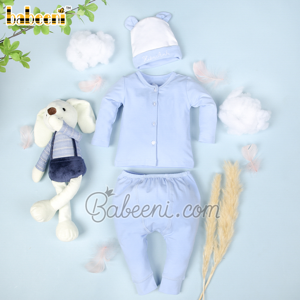Lovely blue knit baby gift set  – GS 07