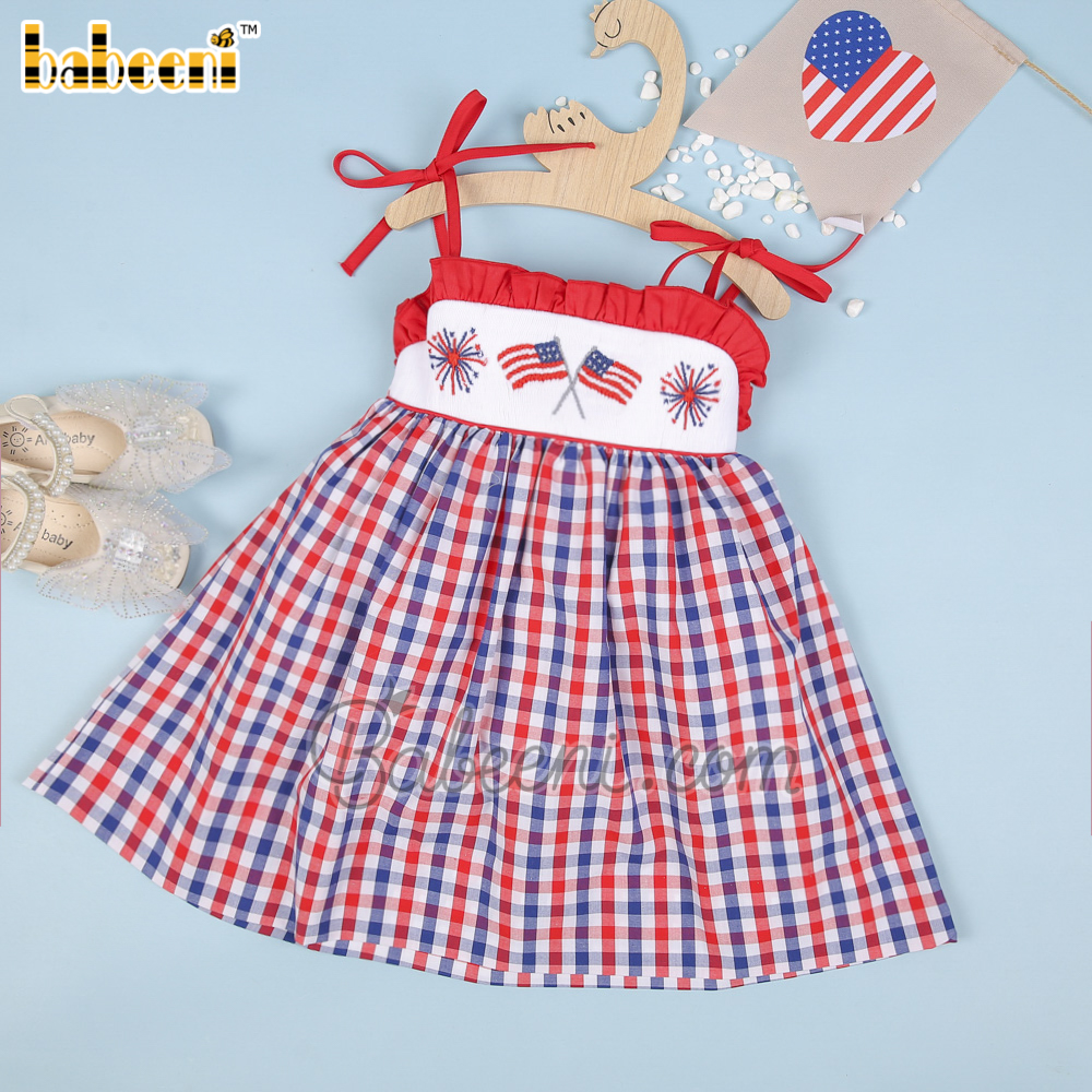 American pattern smocked girl dress – DR 3431