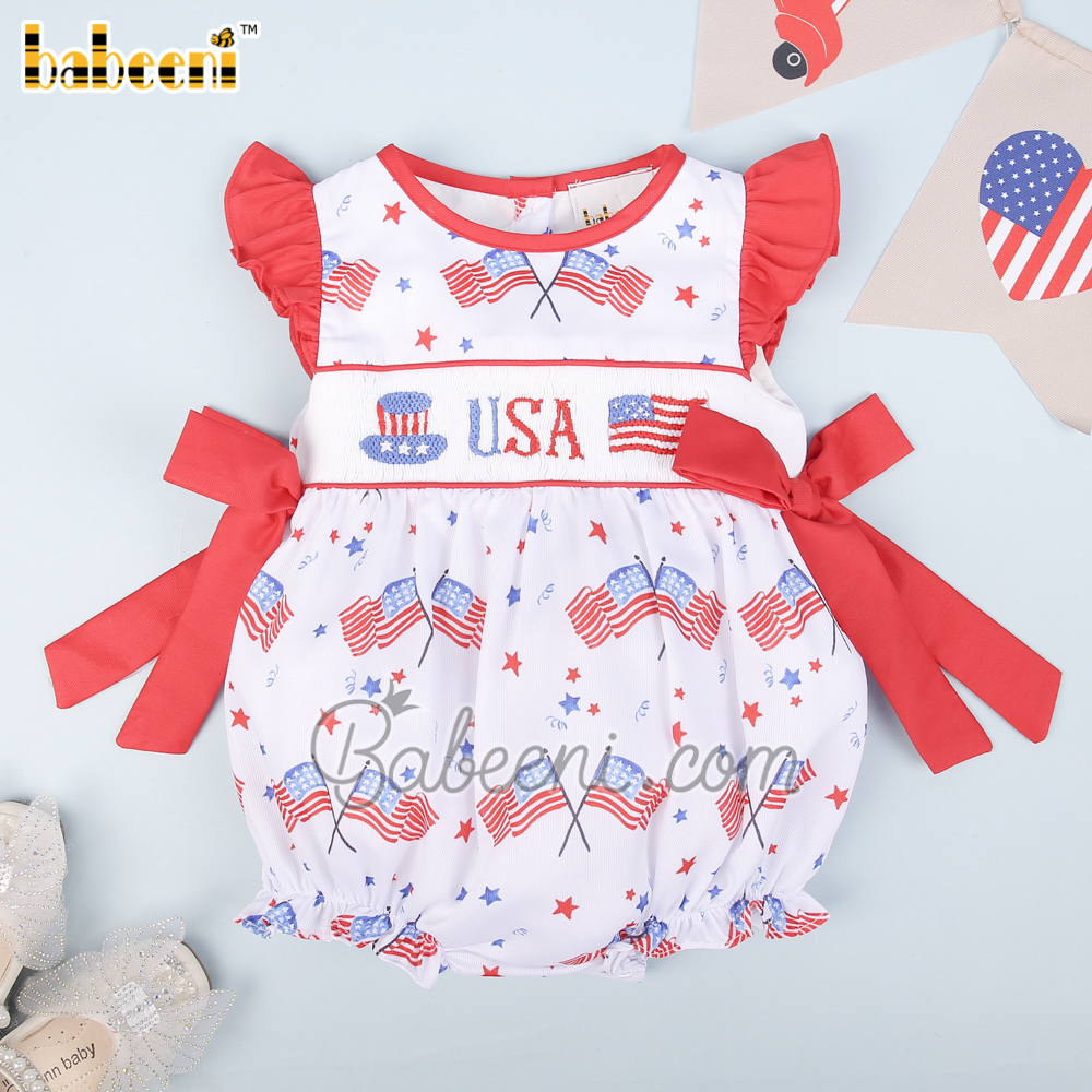 4th of July pattern smocked bubble – DR 3434