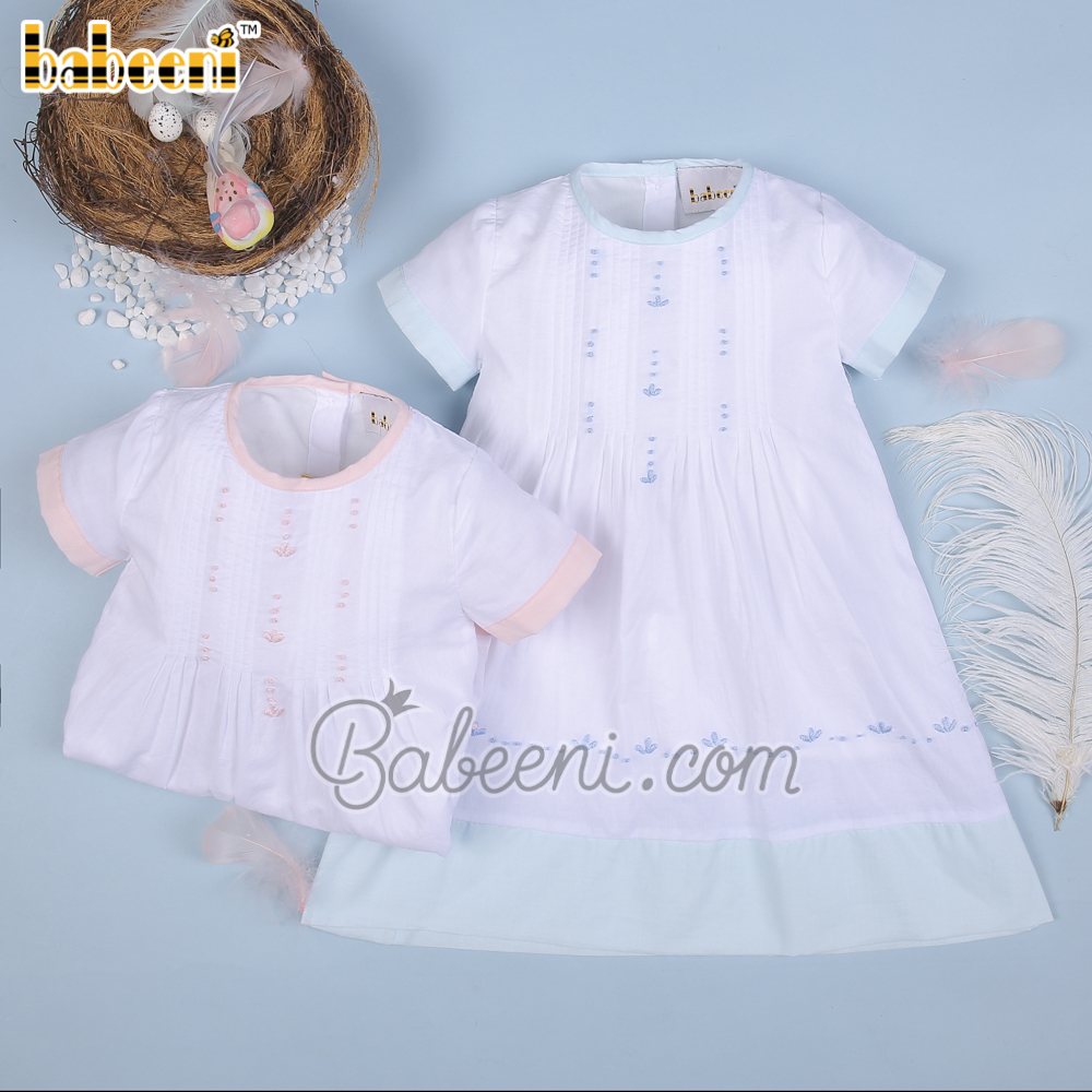 Pintuck matching dress for twins – GS 11