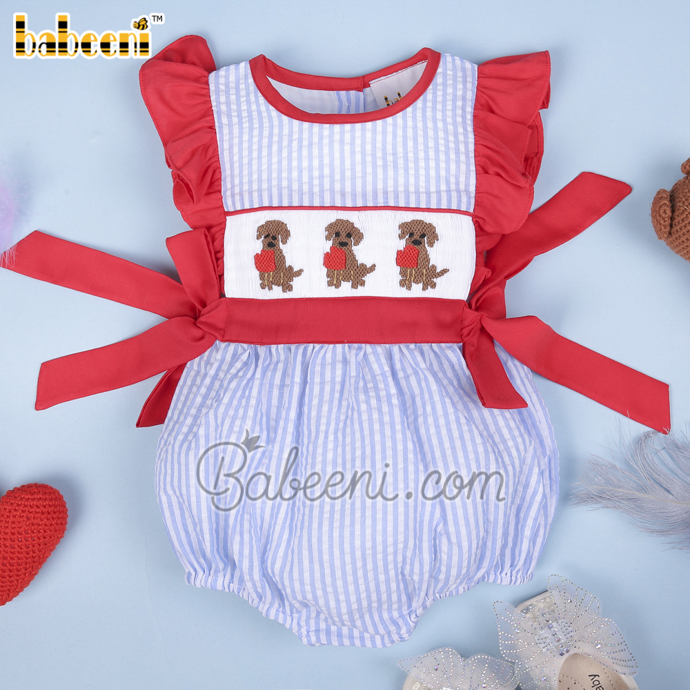 Dogs hand smocked baby bubble – DR 3462