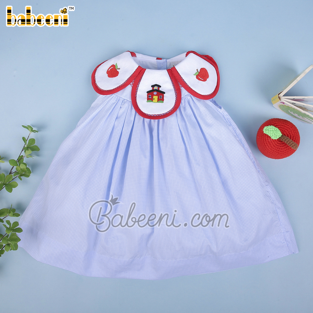 School & apple embroidery girl dress – DR 3466