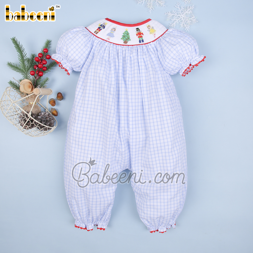 Christmas patterns smocked baby long bubble – DR 3473