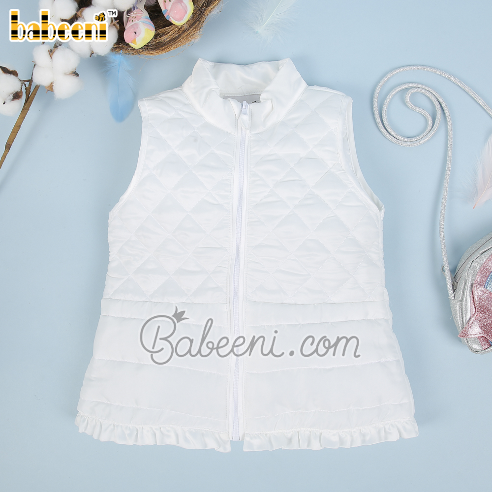 White baby girl quilted coat– QC 100
