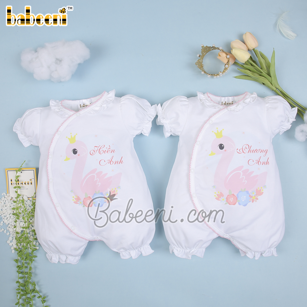Luxurious swan embroidery bubble for newborn – GS 18