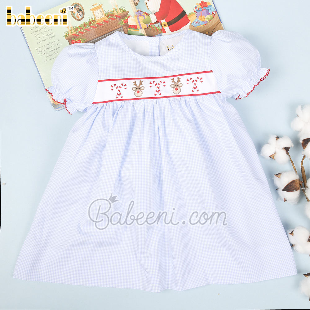 Reindeer & candy smocked dress  – DR 3492