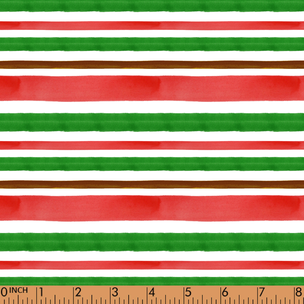 F130- Stripe Green, red pique printing 4.0