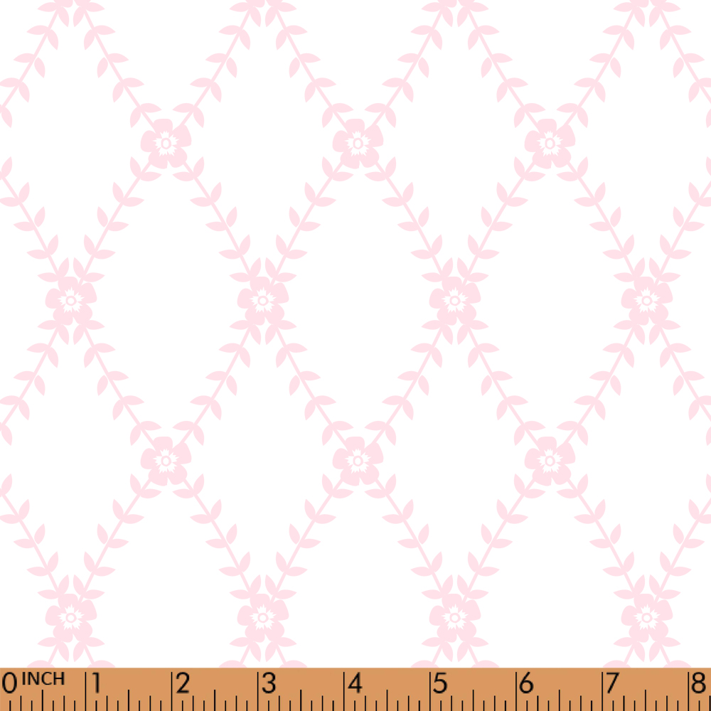 F139- Lozenge pink floral pique printing 4.0