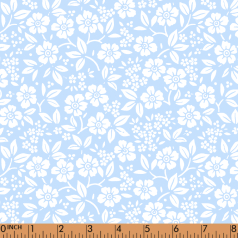 F137- blue with white floral pique printing 4.0