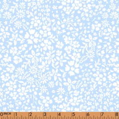 F146- baby white floral in blue pique printing 4.0