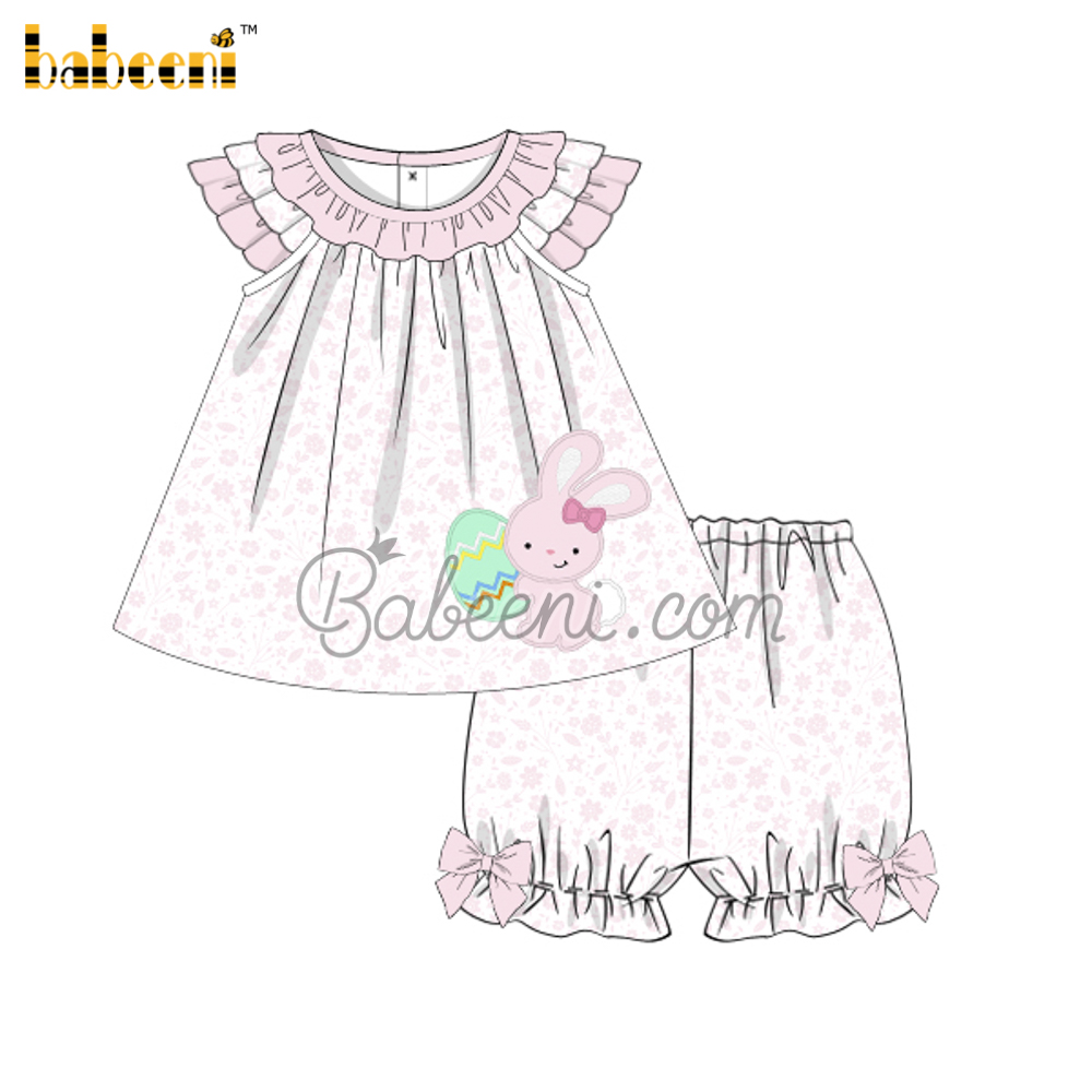 Bunny applique baby floral set clothing – DR 3531