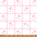 F170- heart in pink windowpane pique printing 4.0