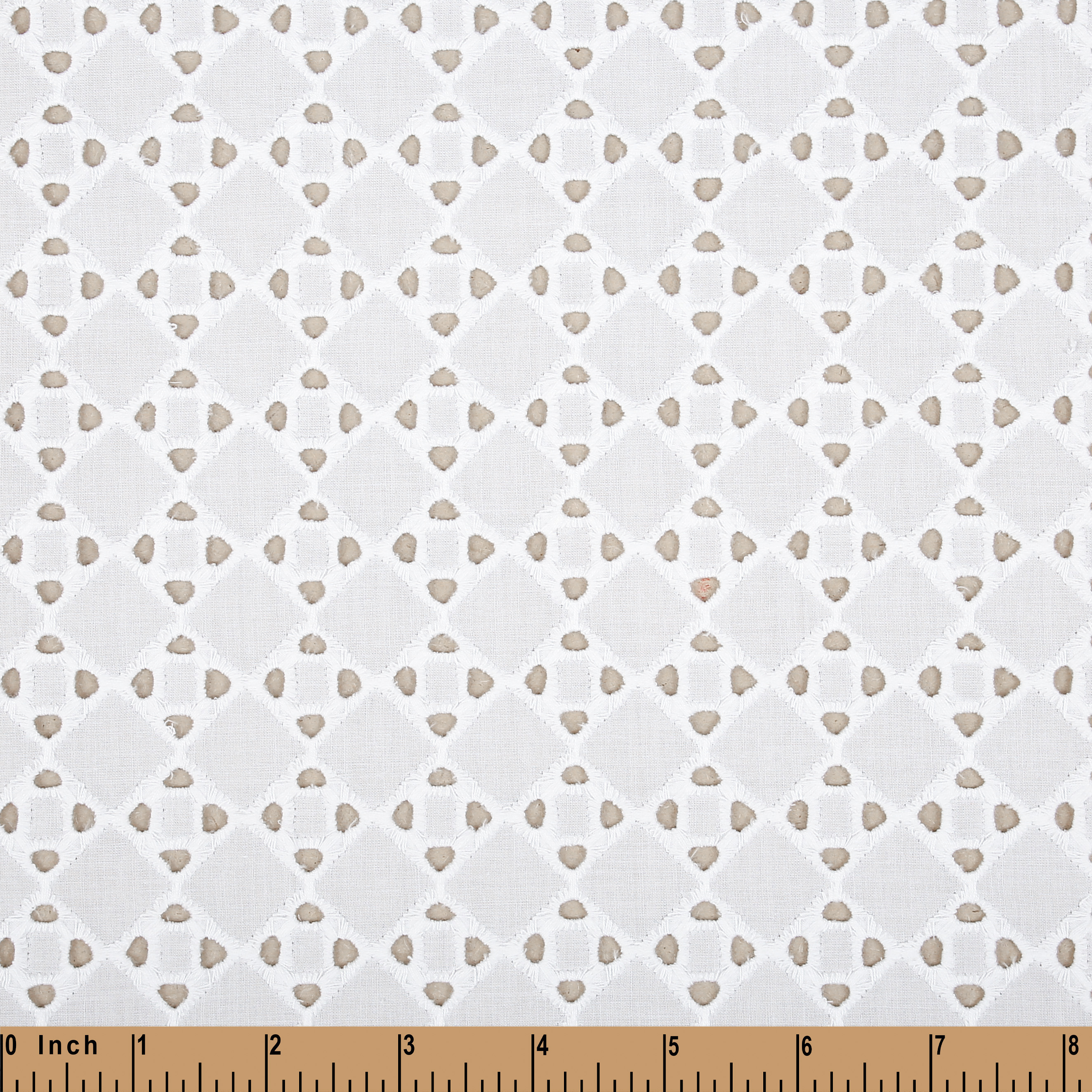 LE06- Square white Embroidery fabric