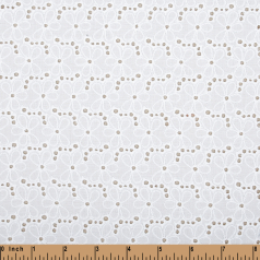LE10- Five petal floral white Embroidery fabric