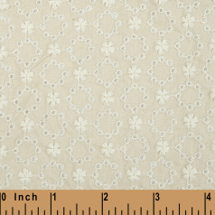 LE18- Semolina with floral Embroidery fabric