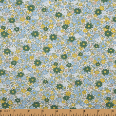 F201- Green and baby blue floral