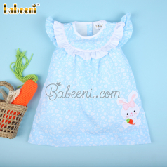 Bunny applique baby floral printed dress – DR 3530
