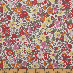 F215- Virtural pink, Sunshine yellow floral fabric