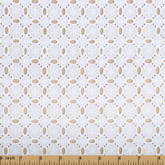 LE05- Lemon floral white Embroidery fabric