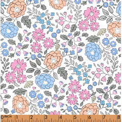 PP13 - pink, blue, peach floral fabric printing in 4.0