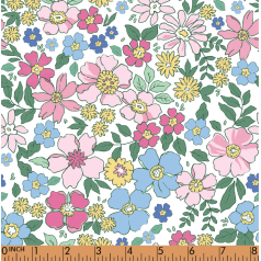 PP14 - pink, blue, yellow floral fabric printing in 4.0