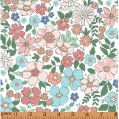 PP15 - peach, blue floral fabric printing in 4.0