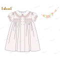 honeycomb-smocking-dress-pink-white-neck-flower-embroidery-for-girl---dr3557
