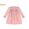 honeycomb-smocking-long-sleeve-dress-pink-for-girl---dr3590