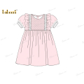 honeycomb-smocking-dress-short-sleeve-in-pink-for-girl---dr3593