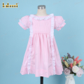 plain-pink-dress-and-white-strip-middle-for-girl---dr3627