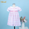 geometric-dress-pink-floral-3-buttons-on-front-for-girl---dr3633