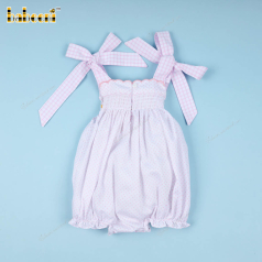 Shirred Bubble With 2 Pink Bows For Girl - DR3667