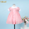 geometric-smocked-dress-pink-button-front-for-girl---dr3665